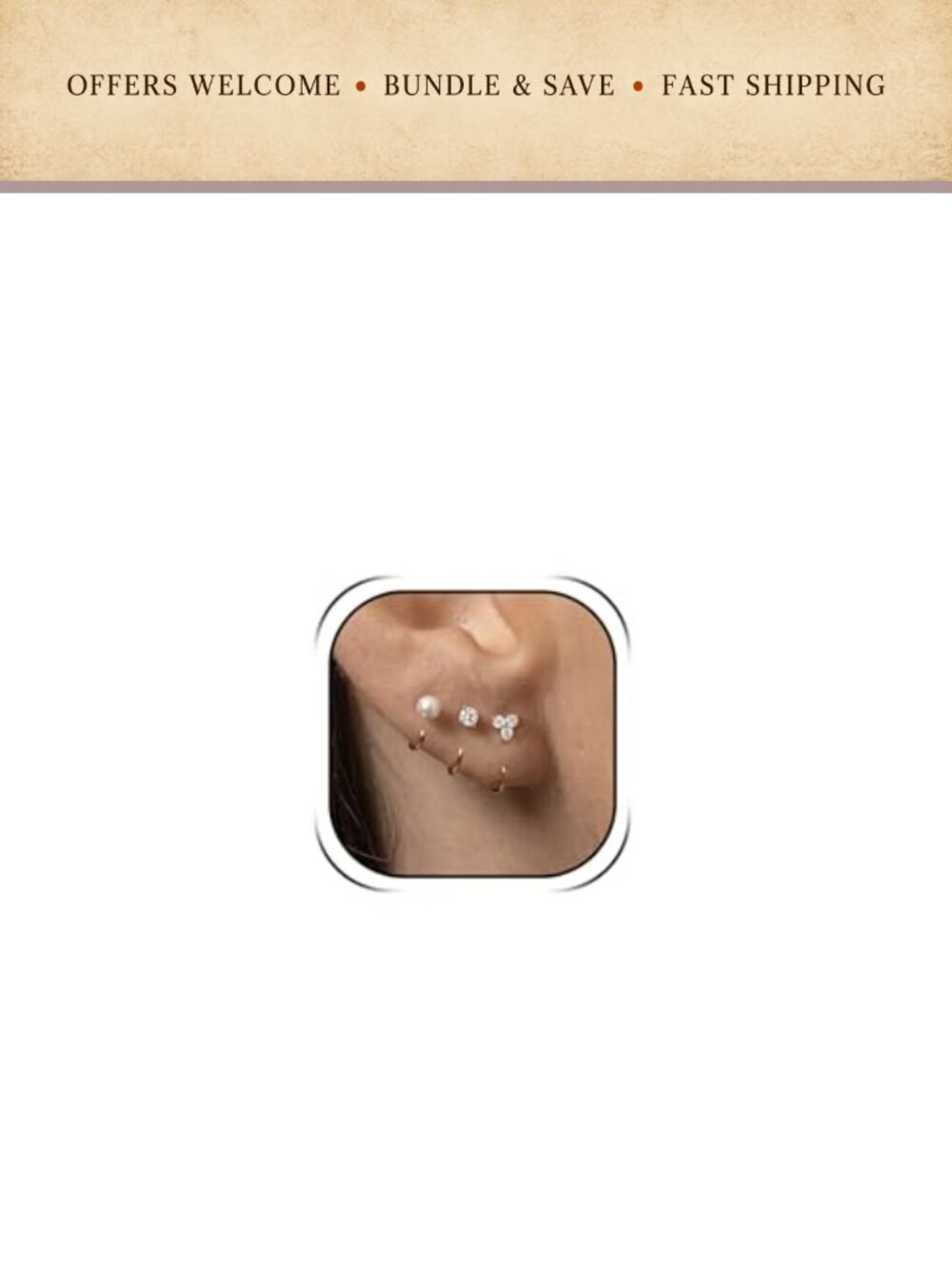 Gold Teardrop Huggie Half Hoop Earrings No Back Dainty Jewelry Gift